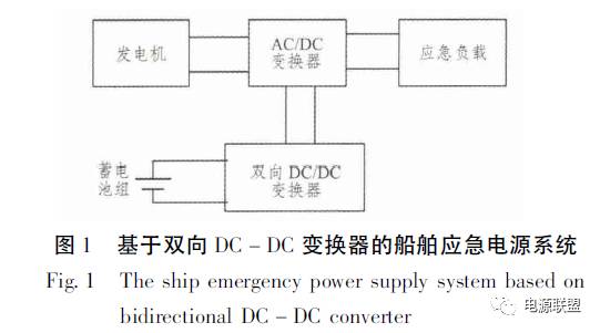 雙向直流穩(wěn)壓電源變換器的船舶應急電源系統(tǒng)圖